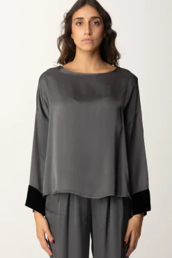 Meme Road Blusa Oversize con Dettagli In VellutoVULCANO