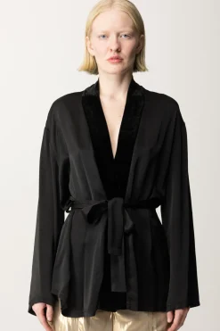 Meme Road Kimono In SatinNERO