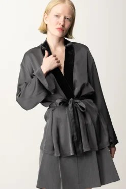 Meme Road Kimono In SatinVULCANO