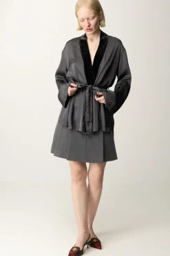 Meme Road Kimono In SatinVULCANO