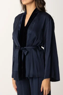 Meme Road Kimono In SatinBLU