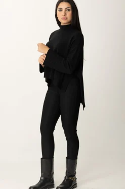 Meme Road Maglia Svasata con Spacchi LateraliNERO