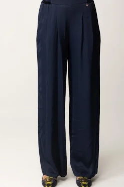 Meme Road Pantaloni Palazzo con Dettagli In VellutoBLU