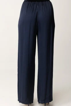 Meme Road Pantaloni Palazzo con Dettagli In VellutoBLU