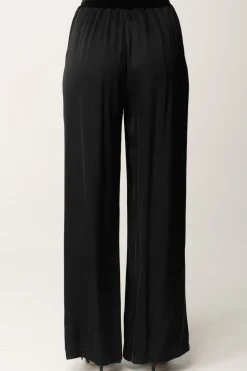 Meme Road Pantaloni Palazzo con Dettagli In VellutoNERO