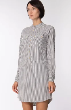 Michael Kors Abito Chemisier a Righe con TascheIVORY