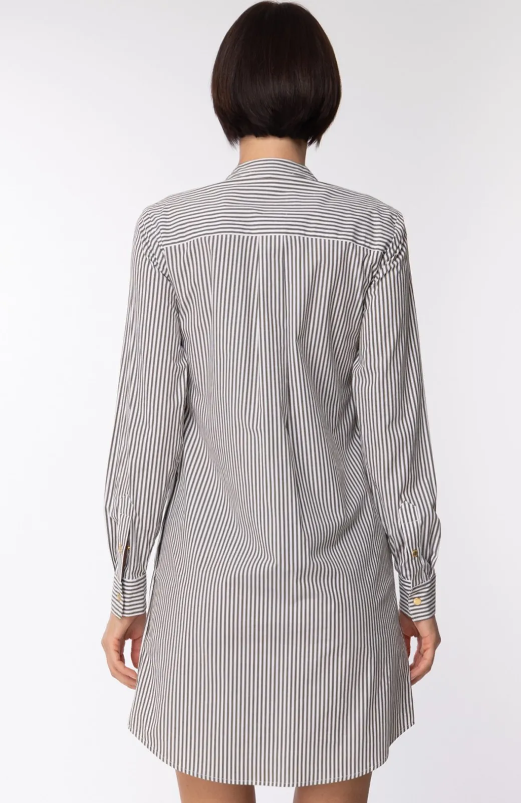 Michael Kors Abito Chemisier a Righe con TascheIVORY