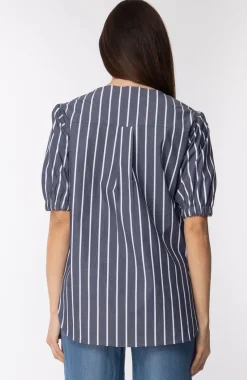 Michael Kors Blusa a Righe con Maniche a PalloncinoBLU