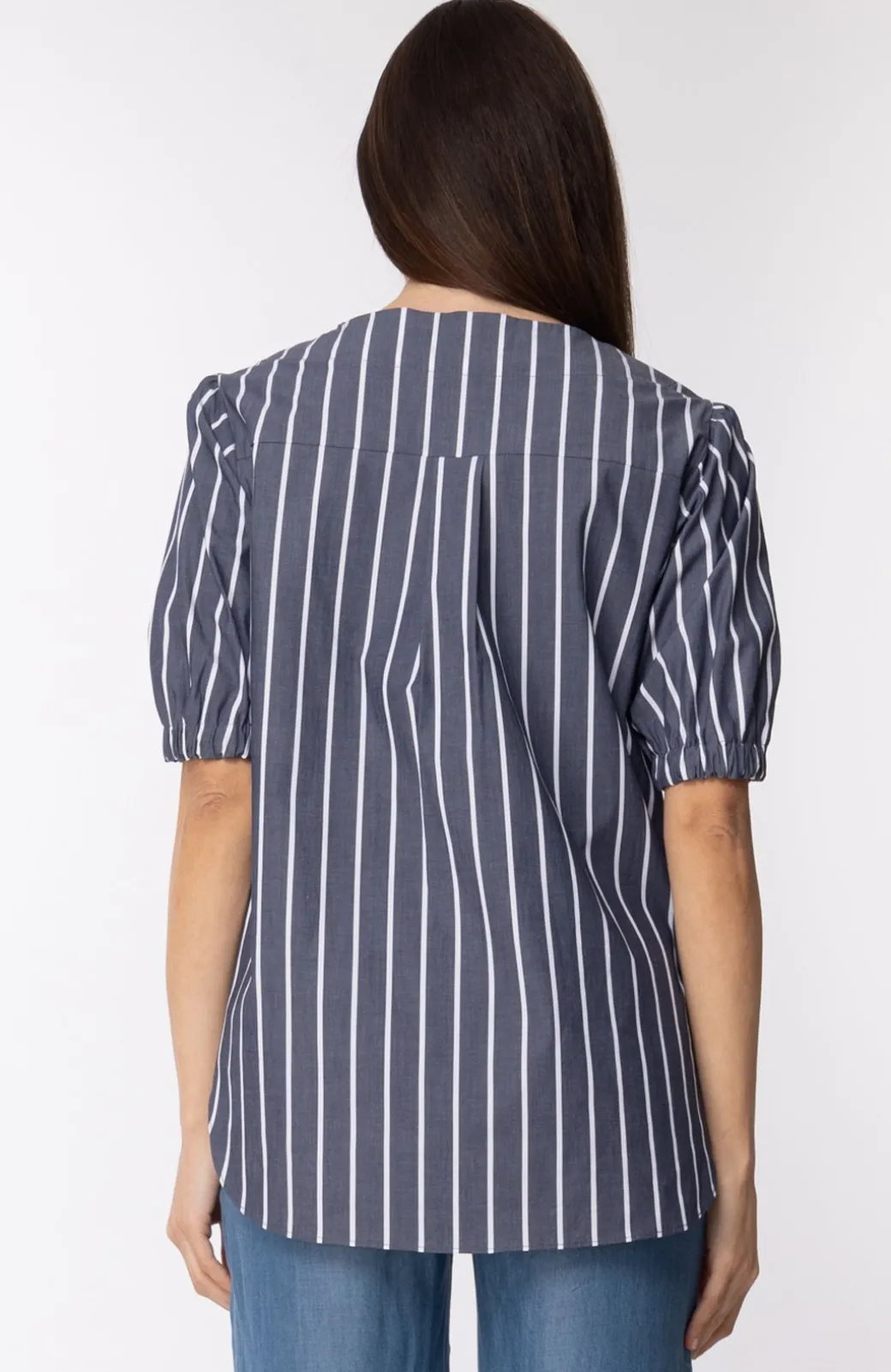 Michael Kors Blusa a Righe con Maniche a PalloncinoBLU