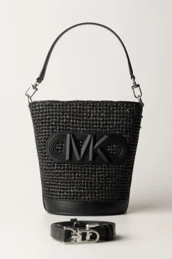 Michael Kors Borsa Bucket In PagliaBLACK/BLACK
