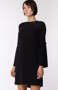 Michael Kors Mini Abito Elegante con Maniche a SvasareNERO