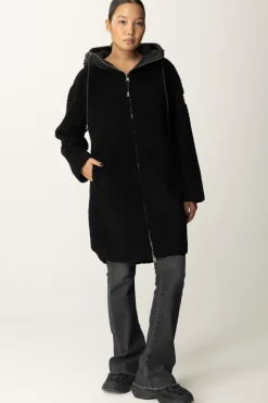 Montereggi Cappotto con Zip e CappuccioNERO