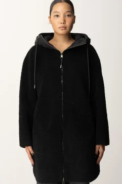 Montereggi Cappotto con Zip e CappuccioNERO