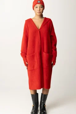 Montereggi Cappotto Lungo con CappuccioROSSO