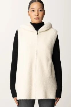 Montereggi Gilet In Maglia con Zip e CappuccioMANDORLA