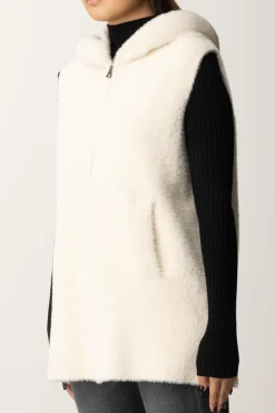 Montereggi Gilet In Maglia con Zip e CappuccioMANDORLA