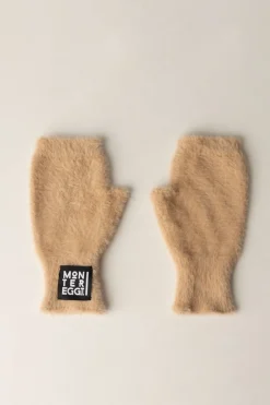 Montereggi Guanti In Pelliccia con LogoCHAMPAGNE