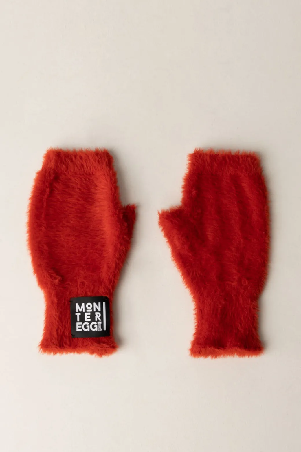 Montereggi Guanti In Pelliccia con LogoROSSO POMPEI