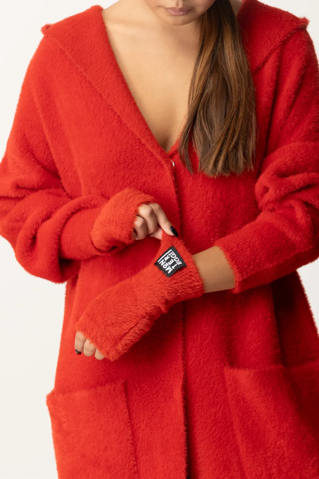 Montereggi Guanti In Pelliccia con LogoROSSO POMPEI