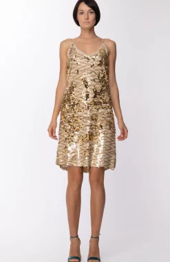 Motel Abito Corto con PaillettesSABBIA