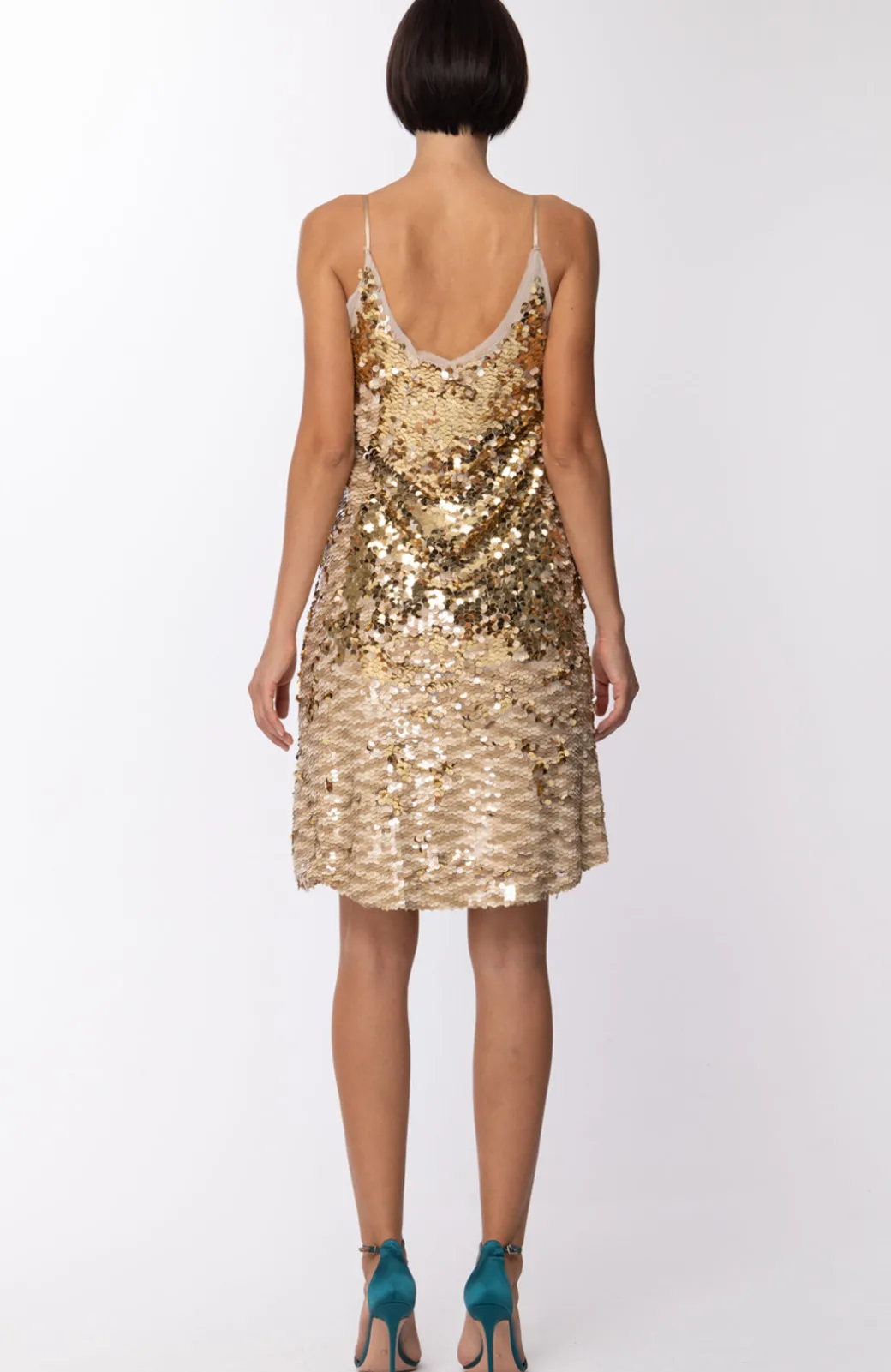 Motel Abito Corto con PaillettesSABBIA