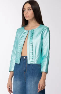 Motel Giacca Corta In Ecopelle con RouchesACQUA