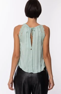 Motel Top Crop con Inserti In PizzoMENTA