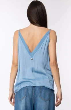 Motel Top In Viscosa con Inserti In TulleCELESTINO
