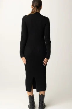 Patrizia Pepe Abito a Costine con Zip FlyNERO