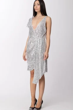 Patrizia Pepe Abito Asimmetrico con PaillettesSILVER