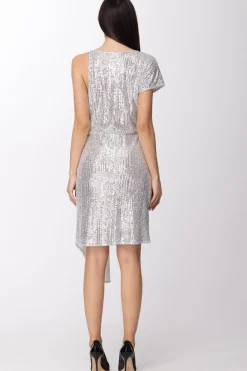 Patrizia Pepe Abito Asimmetrico con PaillettesSILVER