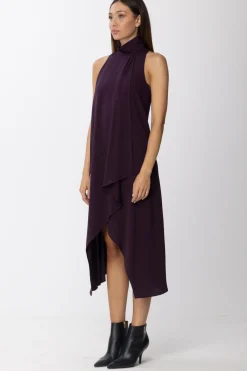 Patrizia Pepe Abito Asimmetrico Svasato a Collo AltoBLAZON PURPLE