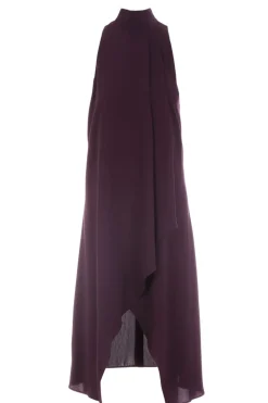 Patrizia Pepe Abito Asimmetrico Svasato a Collo AltoBLAZON PURPLE
