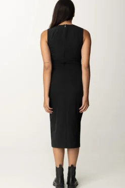 Patrizia Pepe Abito Midi a Tubino con SpaccoNERO