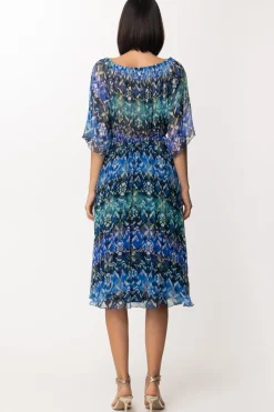 Patrizia Pepe Abito Midi con Spalle ScoperteYELLOW/BLUE PRINT