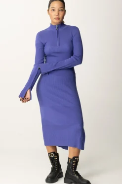 Patrizia Pepe Abito Midi con Zip FrontaleBLUE IRIS