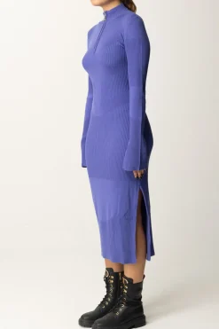 Patrizia Pepe Abito Midi con Zip FrontaleBLUE IRIS