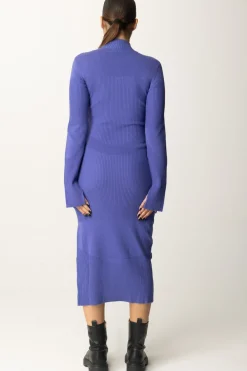 Patrizia Pepe Abito Midi con Zip FrontaleBLUE IRIS