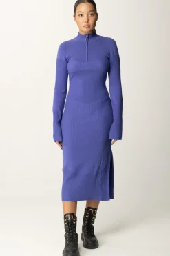 Patrizia Pepe Abito Midi con Zip FrontaleBLUE IRIS