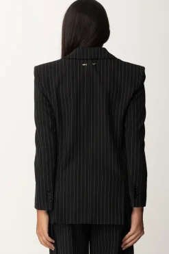 Patrizia Pepe Blazer Gessato In FlanellaBLACK STRIPES