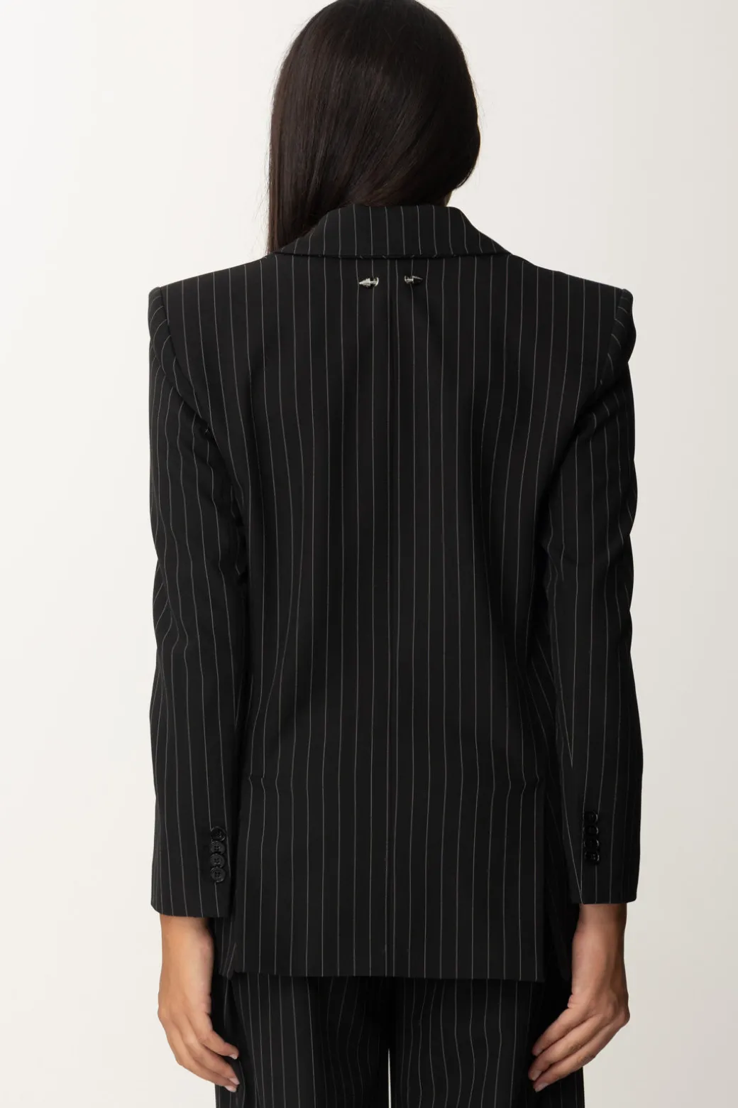 Patrizia Pepe Blazer Gessato In FlanellaBLACK STRIPES