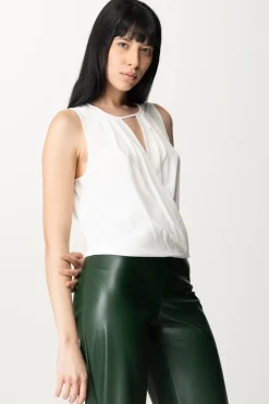 Patrizia Pepe Blusa Smanicata In ViscosaBIANCO