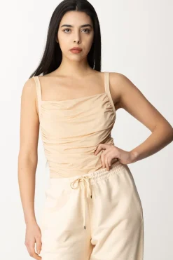 Patrizia Pepe Body Drappeggiato con BretelleBISCUIT BEIGE