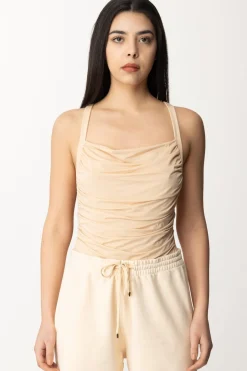 Patrizia Pepe Body Drappeggiato con BretelleBISCUIT BEIGE
