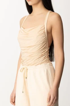 Patrizia Pepe Body Drappeggiato con BretelleBISCUIT BEIGE