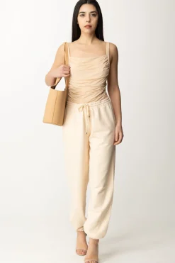 Patrizia Pepe Body Drappeggiato con BretelleBISCUIT BEIGE