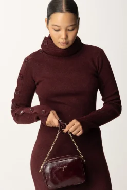 Patrizia Pepe Camera Bag In Pelle LucidaDARK PLUM