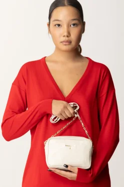 Patrizia Pepe Camera Bag In Pelle LucidaOFF WHITE