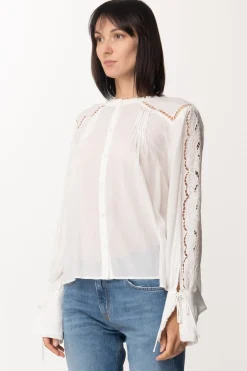 Patrizia Pepe Camicia con Maniche In PizzoBIANCO