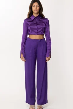 Patrizia Pepe Camicia Crop In RasoSEXY VIOLET